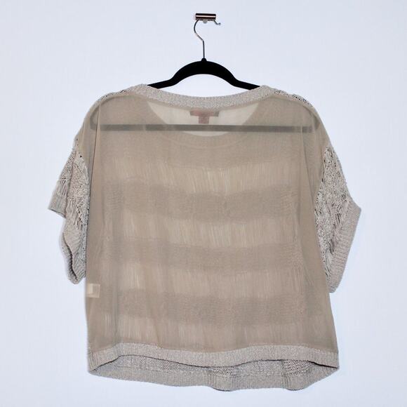 Tropical Breezy Taupe Beige Crop Top Size Xlarge - Picture 4 of 4